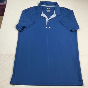 Oakley Mens Golf Polo Shirt Blue Short Sleeve Regular Fit Top Stretch Medium